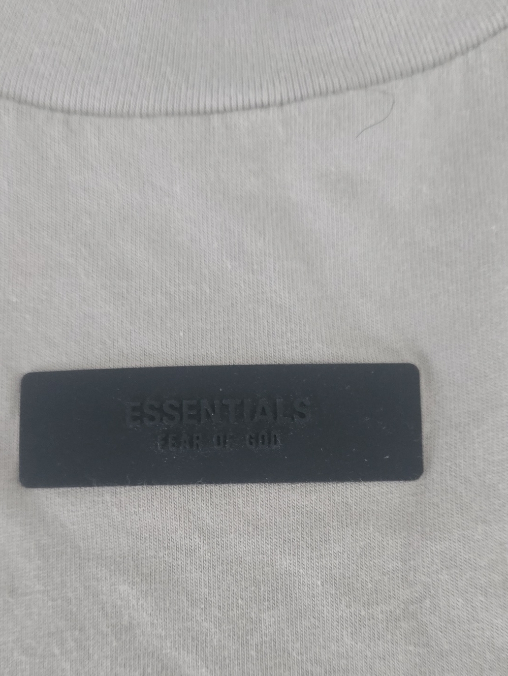 Essentials T-Shirt - Light Gray with Black Patch